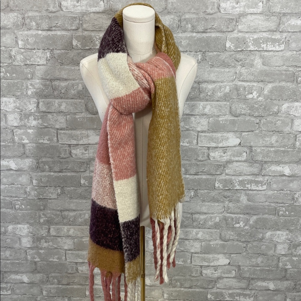 Cost Plus World Market Textured Acrylic Fringe Scarf